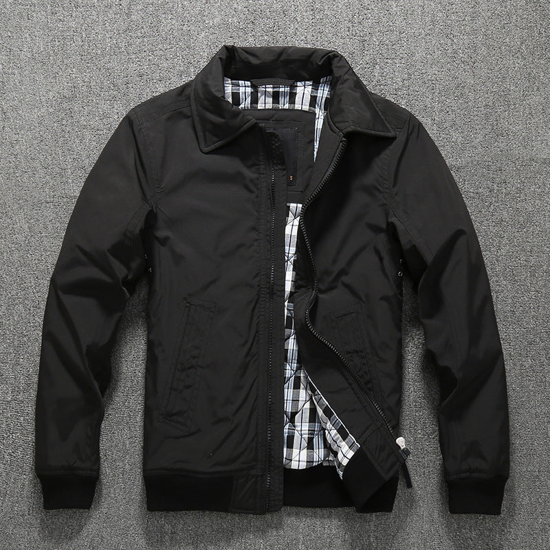 Herren Übergangsjacke im Harrington-Stil mit gesteppter Innenfütterung und Rippbündchen Drune