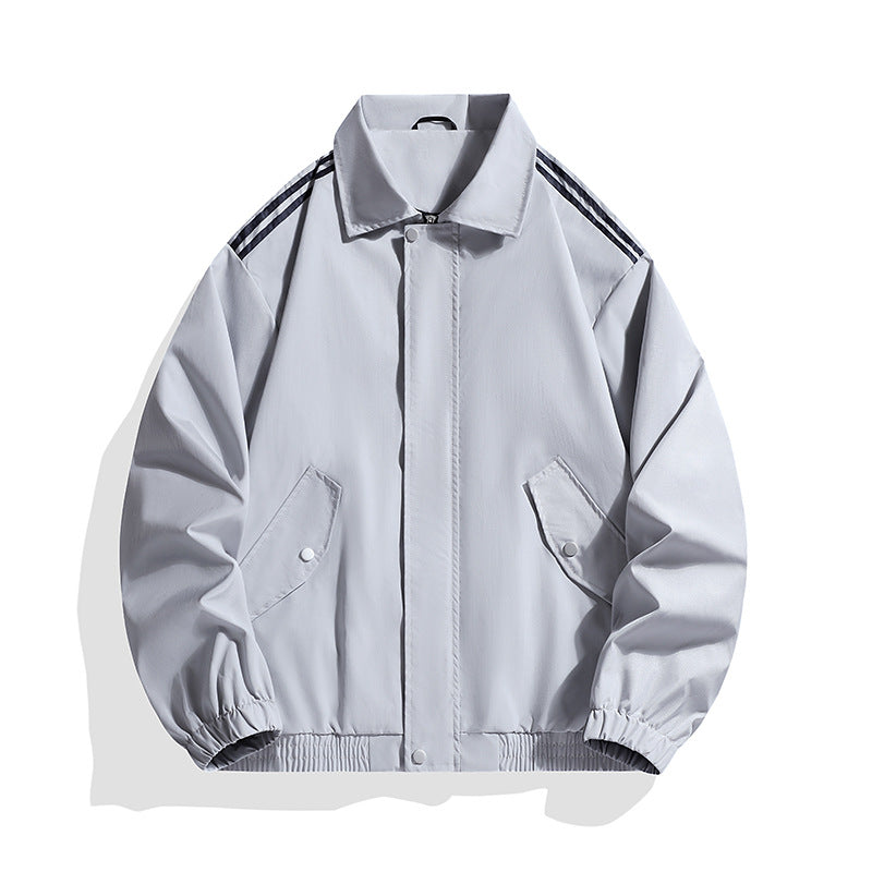 Herren Sportlich-urbane Oversize Bomberjacke mit geripptem Saum, Druckknopfblende & Schulterstreifen Drune