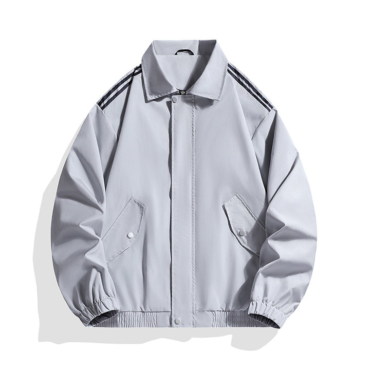 Herren Sportlich-urbane Oversize Bomberjacke mit geripptem Saum, Druckknopfblende & Schulterstreifen Drune