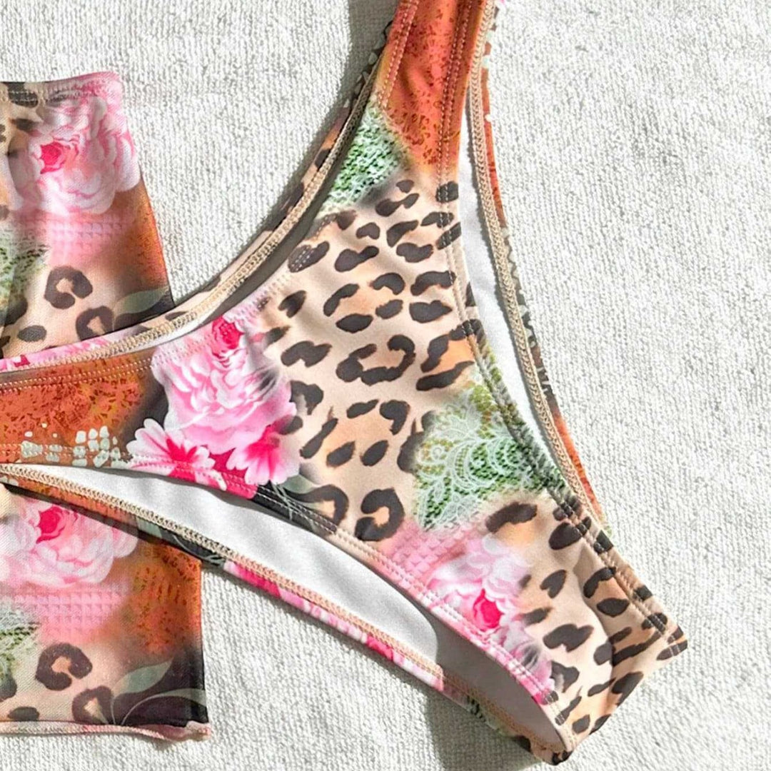 Damen Bikini-Set mit floralem Design und modischem Minirock Drune