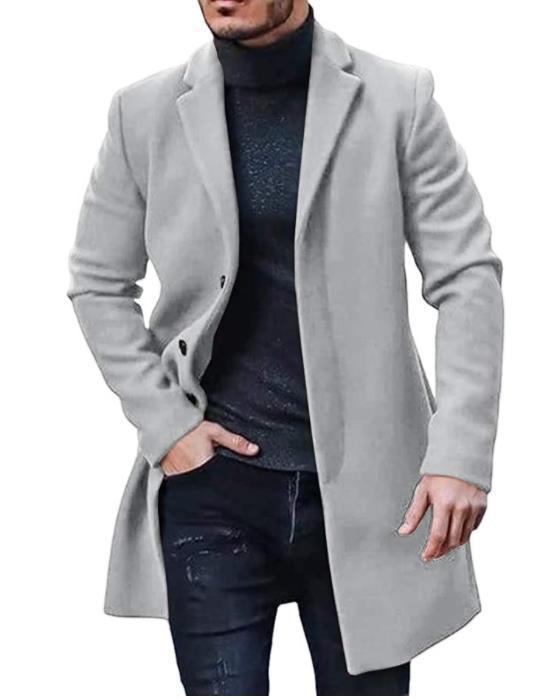 Herren eleganter Langmantel mit schmalem Schnitt Drune