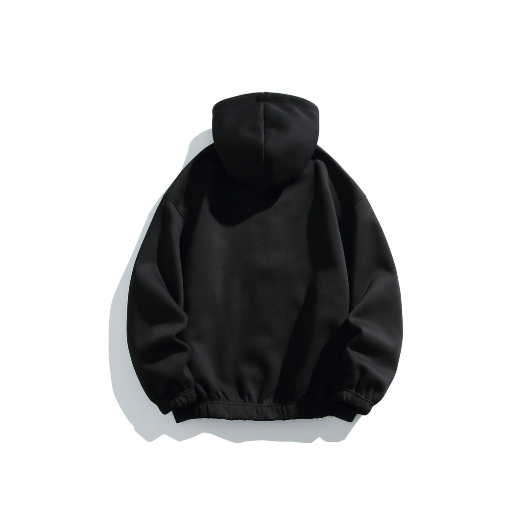 Unisex Kapuzenjacke mit durchgehendem Reißverschluss, strukturierter Neopren‑Optik und Kugelfalten-Details Drune