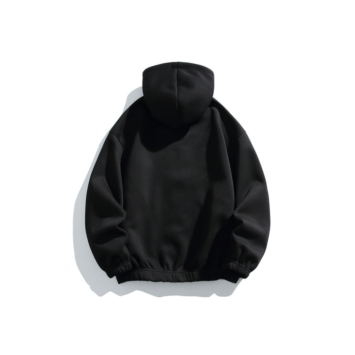 Unisex Kapuzenjacke mit durchgehendem Reißverschluss, strukturierter Neopren‑Optik und Kugelfalten-Details Drune