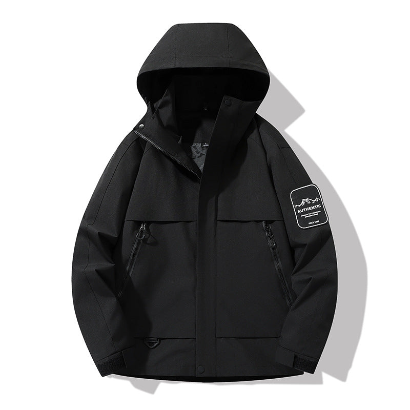 Herren multifunktionale Wasserfeste Softshell-Regenjacke mit abnehmbarer Fleece-Innenjacke Drune