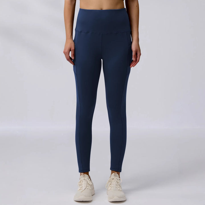 Damen Knöchelhohe Sportleggings mit hohem Bund und seitlicher Smartphone-Tasche Drune