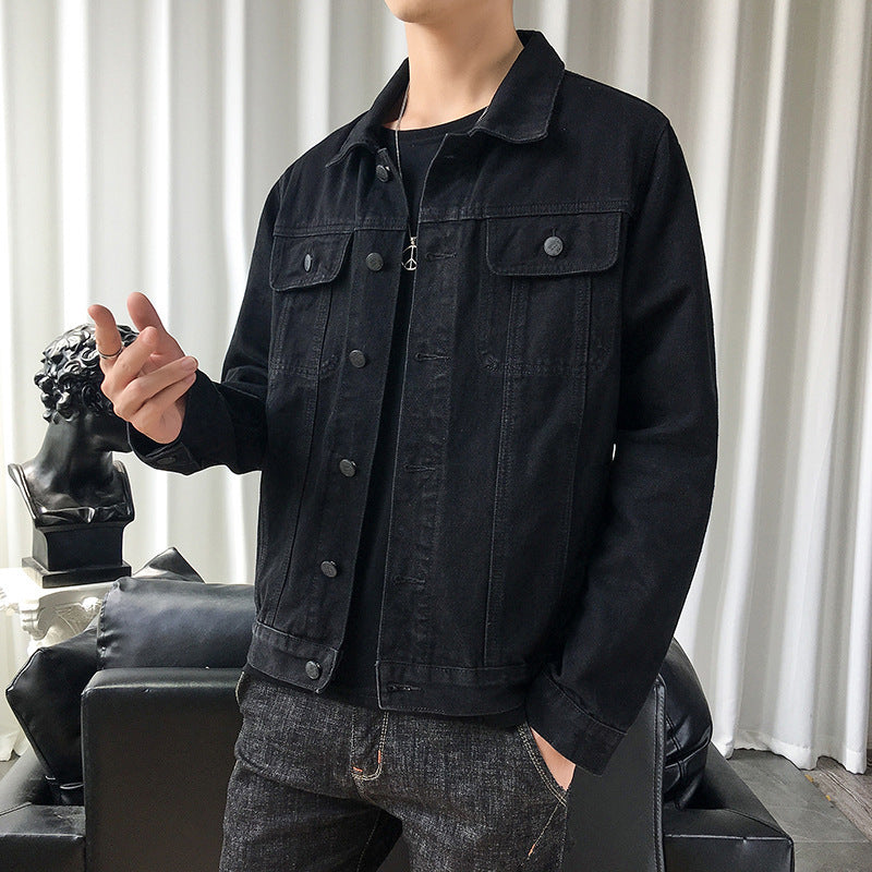 Herren Slim‑Fit Denim‑Truckerjacke im Overshirt‑Schnitt mit Brustklappen Drune