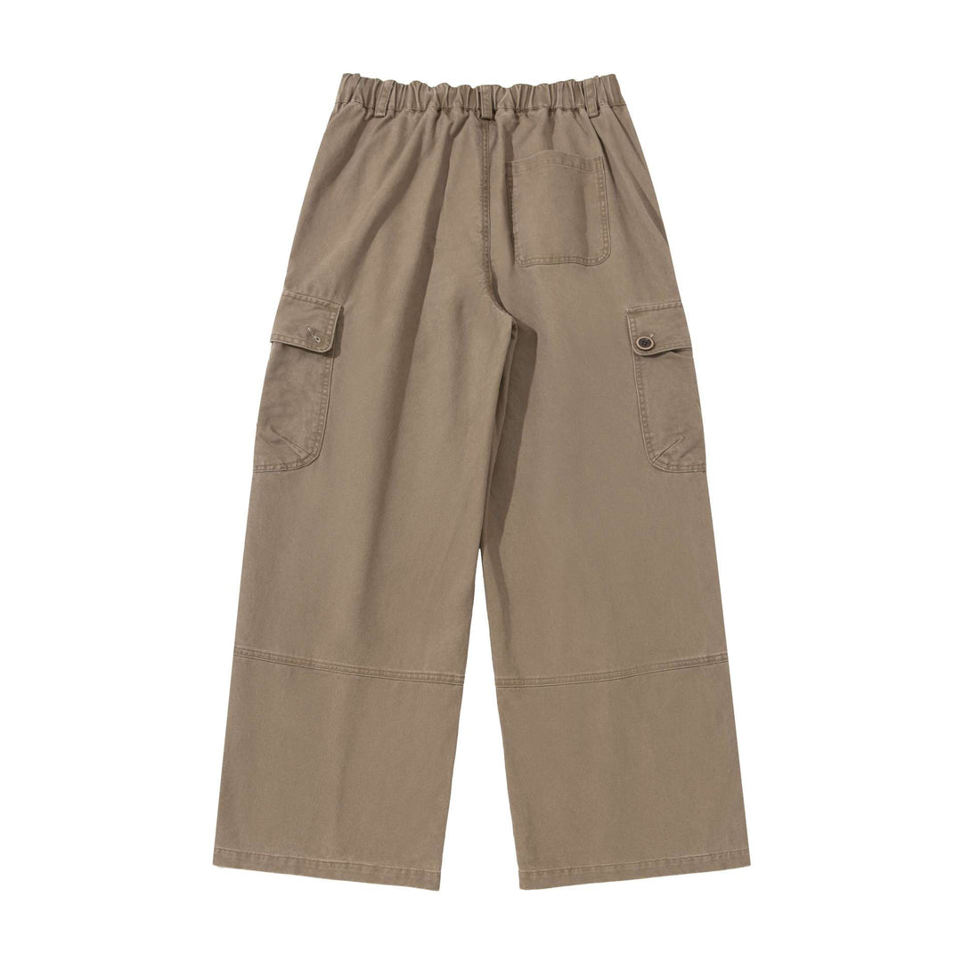 Damen hochgeschnittene Cargo‑Hose mit weitem Bein und Klappentaschen Drune