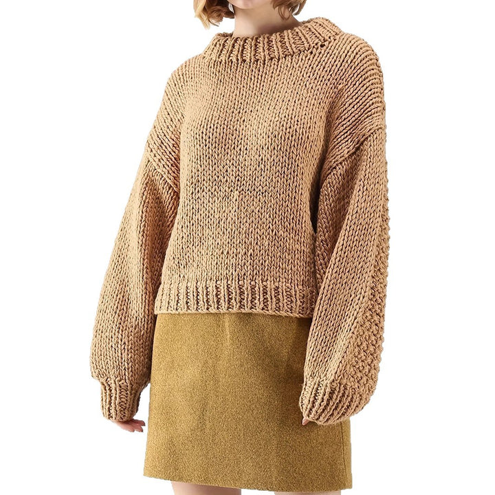 Damen Grobstrickpullover Drune
