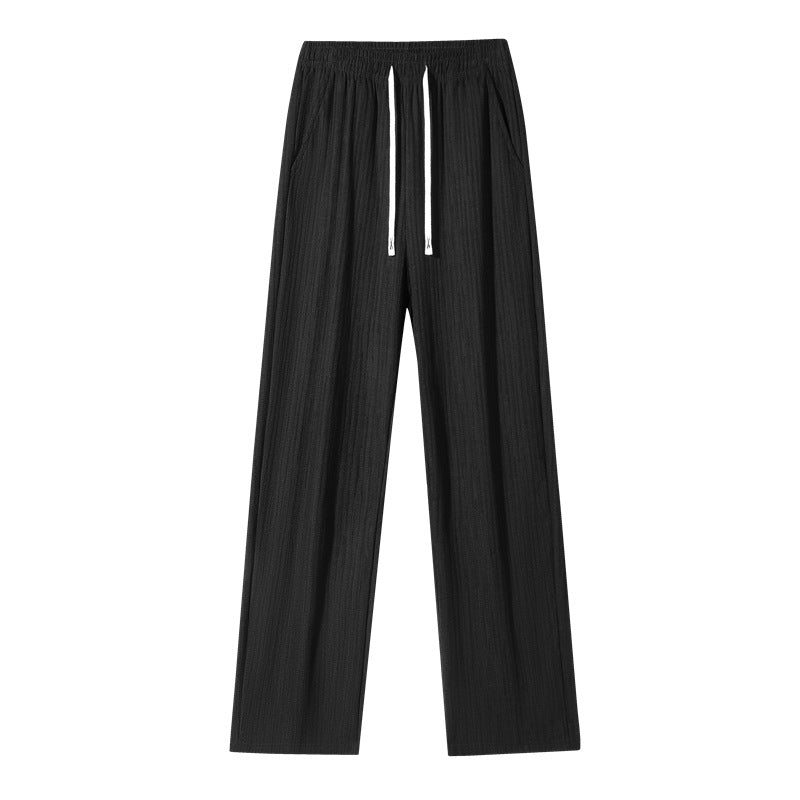 Damen weite Leinenoptik-Hose mit elastischem Bund, Tunnelzug & Seitentaschen Drune