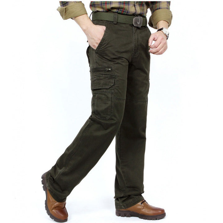 Herren Robust-elastische Canvas-Cargohose mit verstärkten Kniepartien und Multifach-Taschen Drune