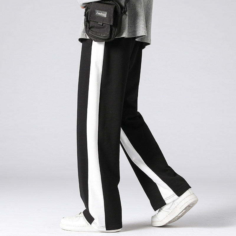 Herren Weite Trackpants mit kontrastseiteneinsätzen, elastischem Bund & Kordelzug Drune