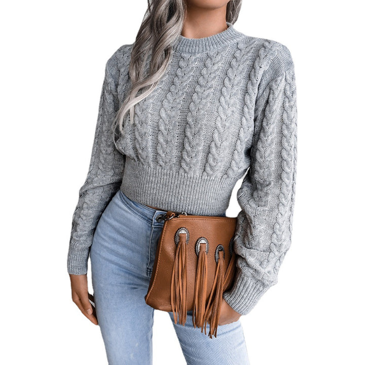 Damen Strickpullover mit strukturierter Zopfdesign und taillierter Silhouette Drune