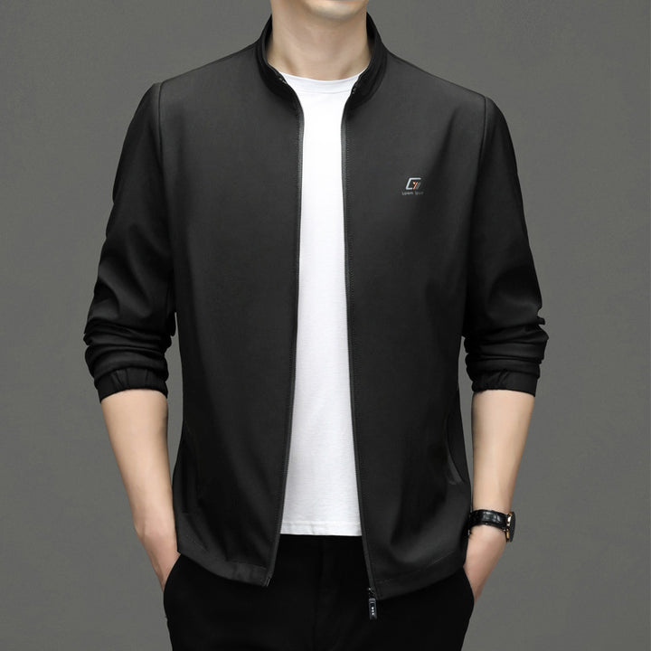 Herren sportliche Zip-Jacke mit modernem Stehkragen und funktionalen Reißverschlusstaschen Drune