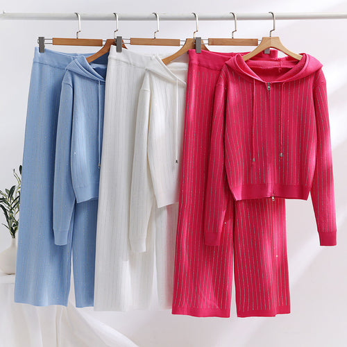 Damen modisches Loungewear-Set mit hohem Kragen und Reißverschluss Drune
