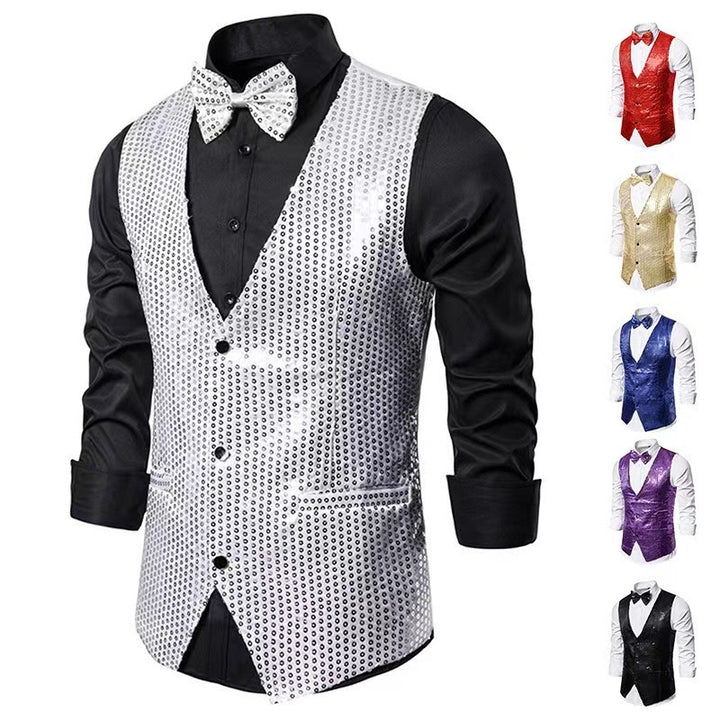 Herren eleganter Anzug mit glitzernden Pailletten und idealem Slim-Fit Drune