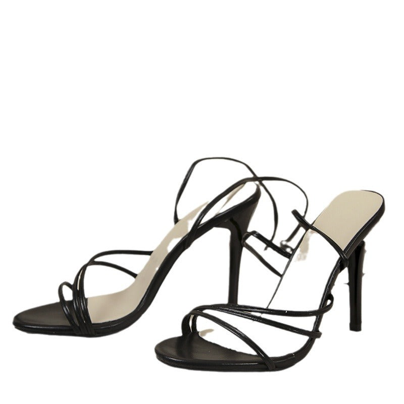 Damen Strappy High-Heel Sandalen mit Knöchelriemen-Design Drune