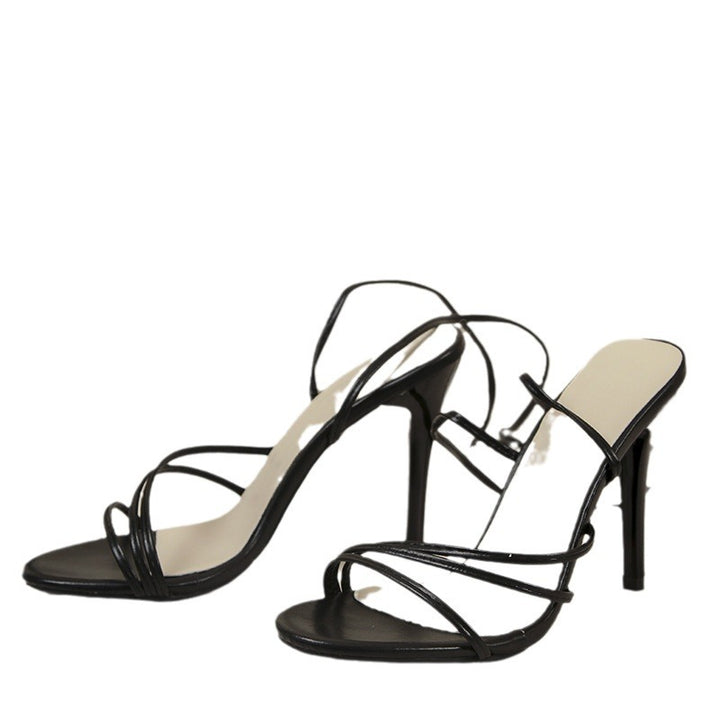 Damen Strappy High-Heel Sandalen mit Knöchelriemen-Design Drune