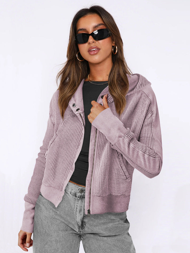 Damen Sportliche Kapuzenjacke aus strukturiertem Material Drune