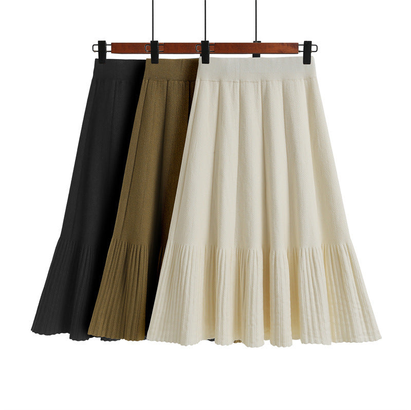 Damen Plissierter Maxi-Rock mit stylishen Falten Drune
