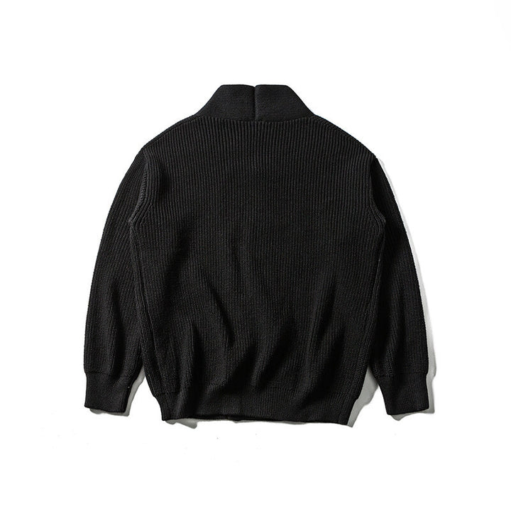 Herren Strickcardigan mit Schalkragen und asymmetrischer Knopfleiste Drune