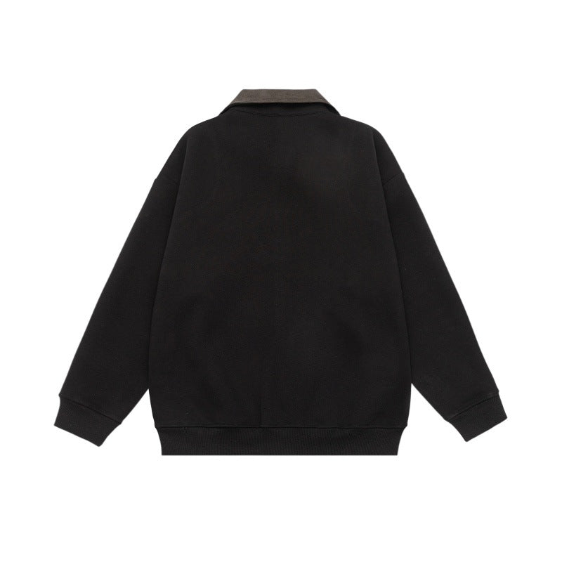 Unisex Oversize-Zipjacke mit Cordkragen und eingearbeiteten Eingrifftaschen Drune
