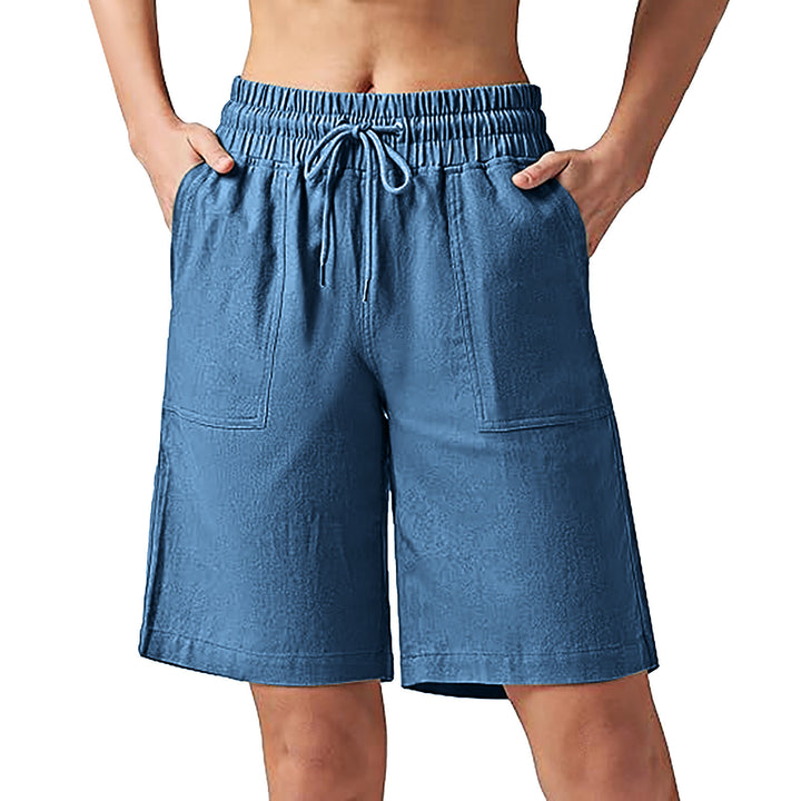 Damen lässige Freizeithose mit elastischem Bund und praktischen Taschen Drune