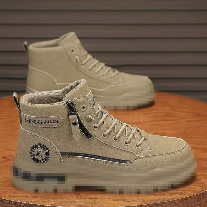 Herren knöchelhohe Sneaker-Boots aus Veloursleder mit Reißverschluss und profilierter Gummisohle Drune