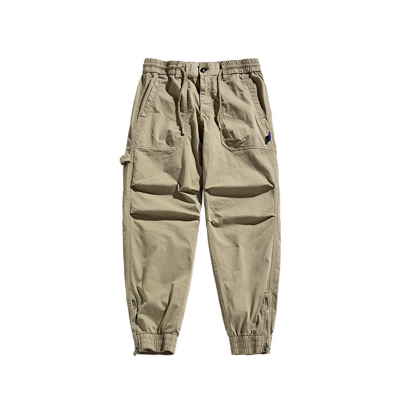 Herren Tapered-Utility-Cargohose im Joggerstil mit elastischem Comfortbund, aufgesetzten Taschen und Knöchel‑Reißverschluss Drune