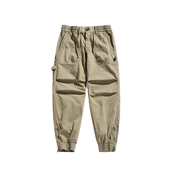 Herren Tapered-Utility-Cargohose im Joggerstil mit elastischem Comfortbund, aufgesetzten Taschen und Knöchel‑Reißverschluss Drune