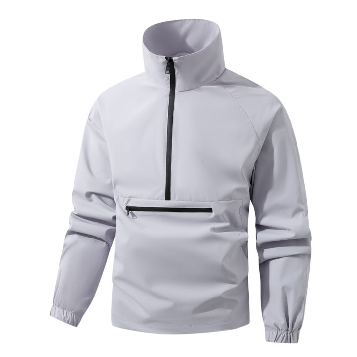 Herren Leichter wasserabweisender Anorak mit Halbzip, hohem Stehkragen & Front-Reißverschlusstasche Drune