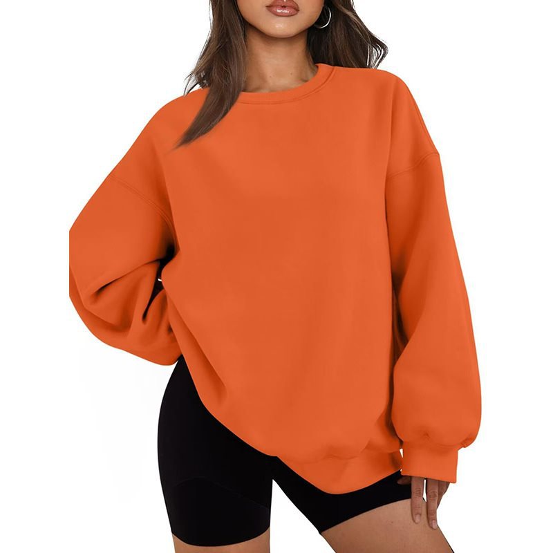 Damen Oversized Sweatshirt mit Rundhalsausschnitt, extraweichem French‑Terry und überschnittener Schulter Drune