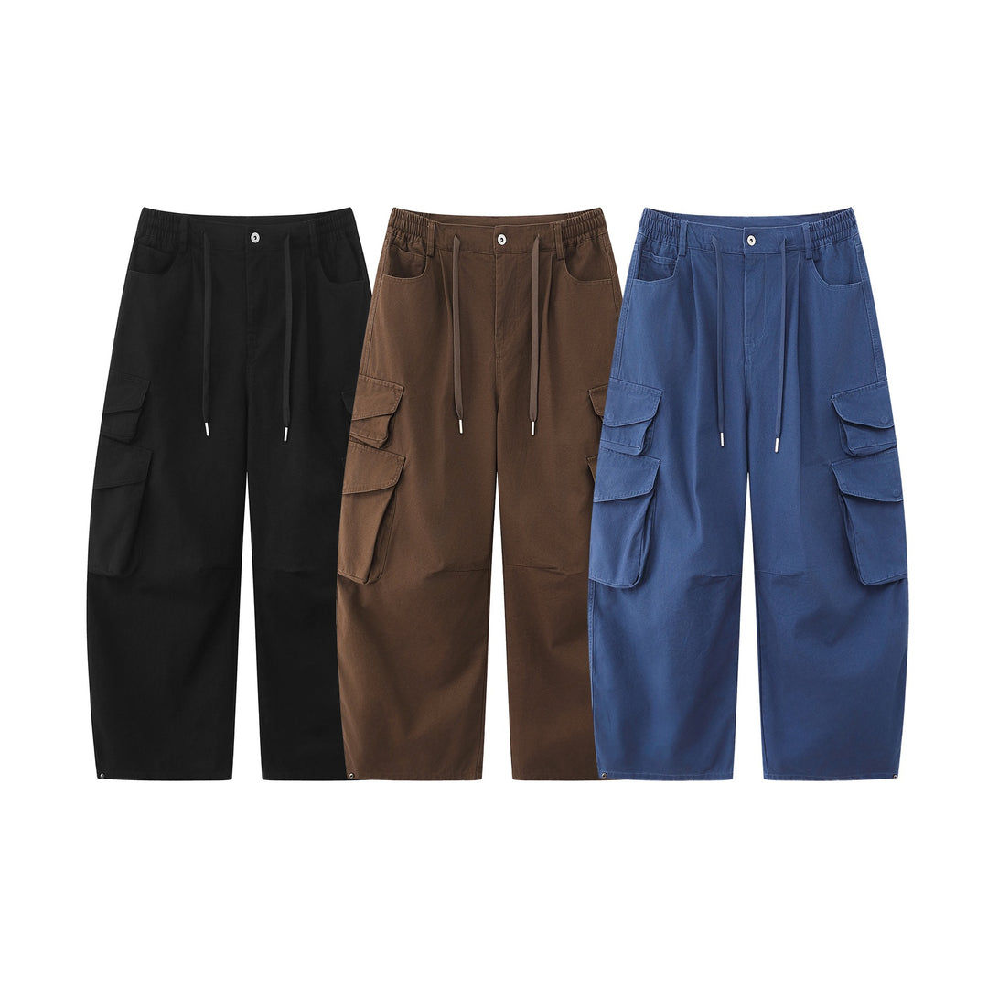 Damen Utility-Cargo-Culotte mit weitem Bein, elastischem Bund und Pattentaschen Drune