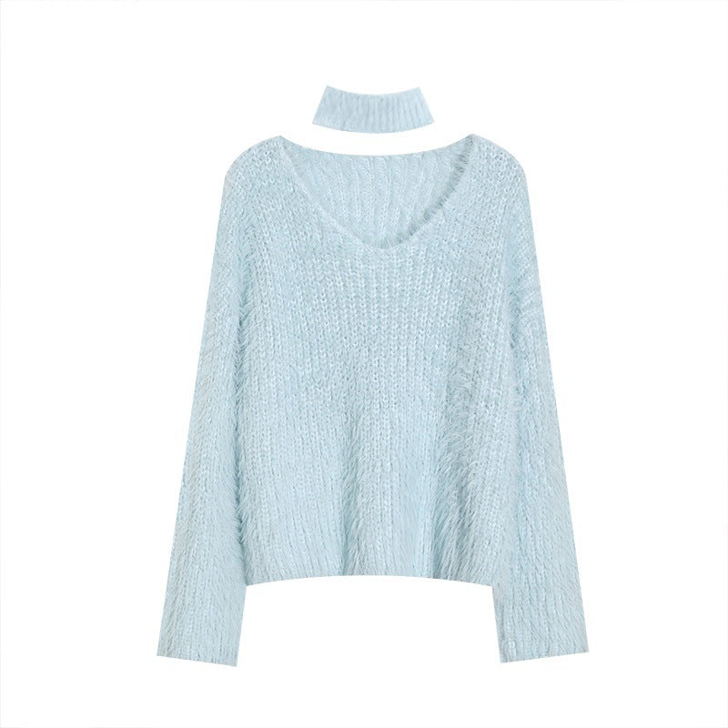 Damen Kuscheliger V-Ausschnitt Pullover Set Drune