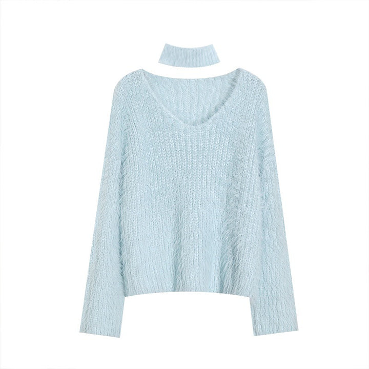 Damen Kuscheliger V-Ausschnitt Pullover Set Drune