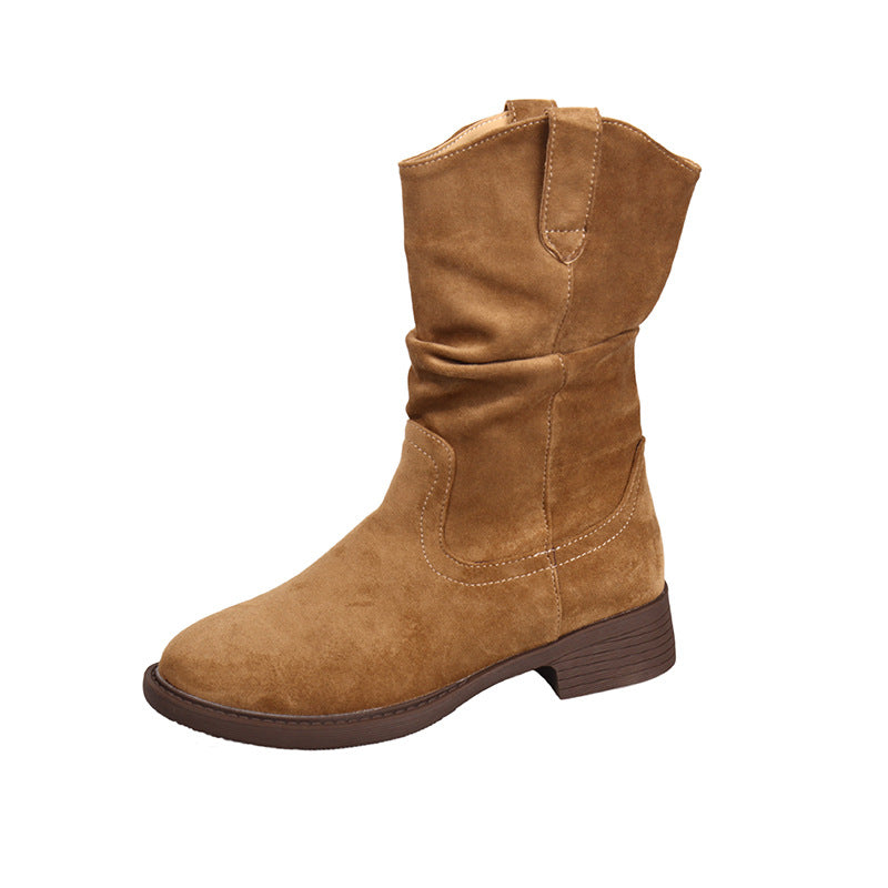 Damen Modische Wildleder-Stiefeletten Drune