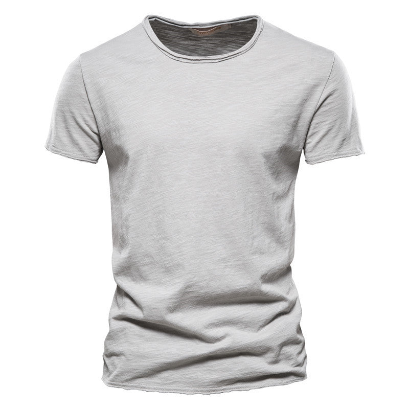 Herren nan leichtes Baumwollshirt mit Rundhalsausschnitt und schlanker Passform Drune