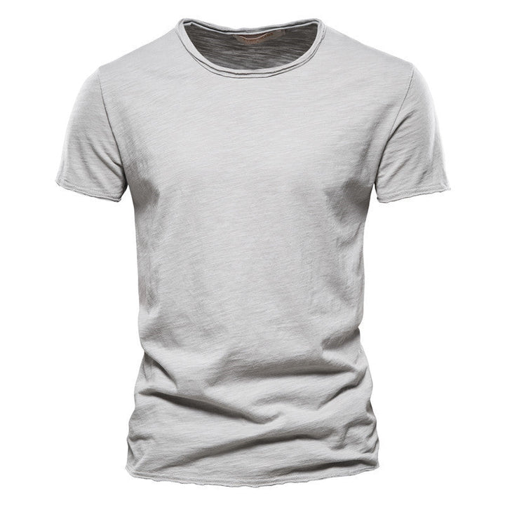 Herren nan leichtes Baumwollshirt mit Rundhalsausschnitt und schlanker Passform Drune