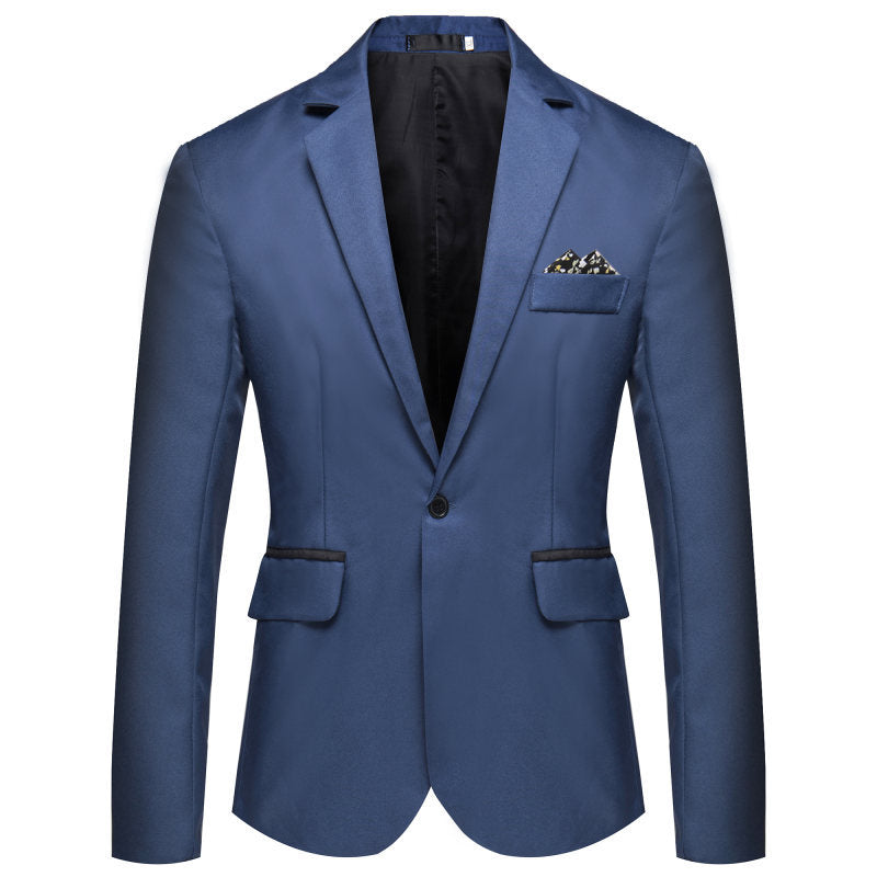 Herren Slim-Fit Smoking-Sakko mit Ein-Knopf‑Verschluss und kontrastierten Pattentaschen Drune