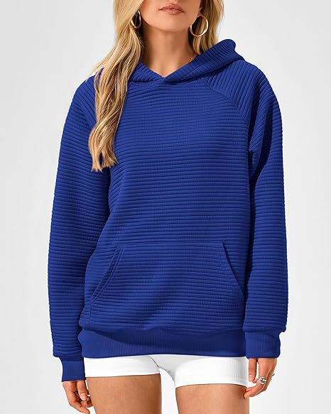 Damen lässiger Kapuzenpullover mit strukturiertem Stoff Drune