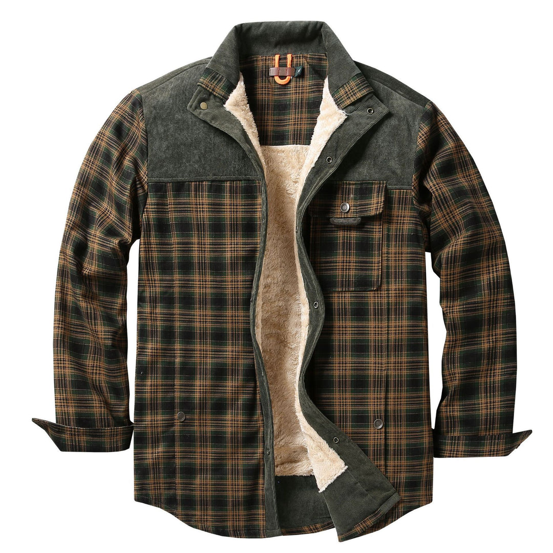 Herren Lässige Flanelljacke mit Teddyfutter Drune