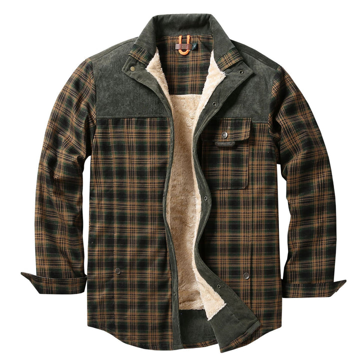 Herren Lässige Flanelljacke mit Teddyfutter Drune