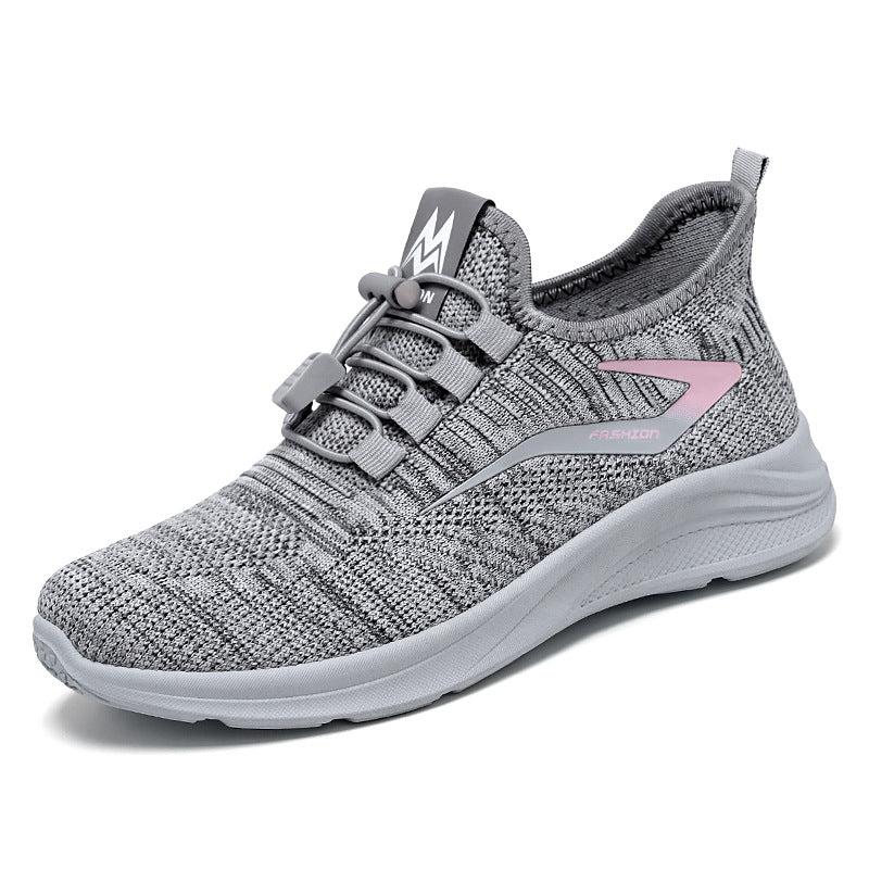 Damen nan leichte Strick-Sneaker mit Schnellverschluss, atmungsaktiver Sockenkonstruktion und stoßdämpfender EVA-Sohle Drune