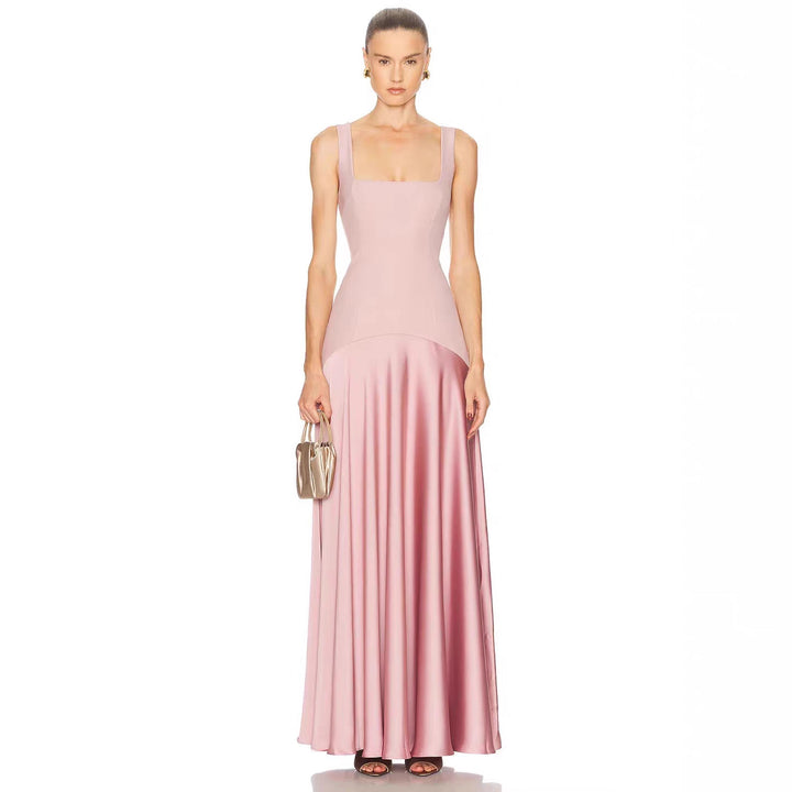 Damen elegantes Kleid mit figurformendem Schnitt und elegantem Reißverschluss Drune