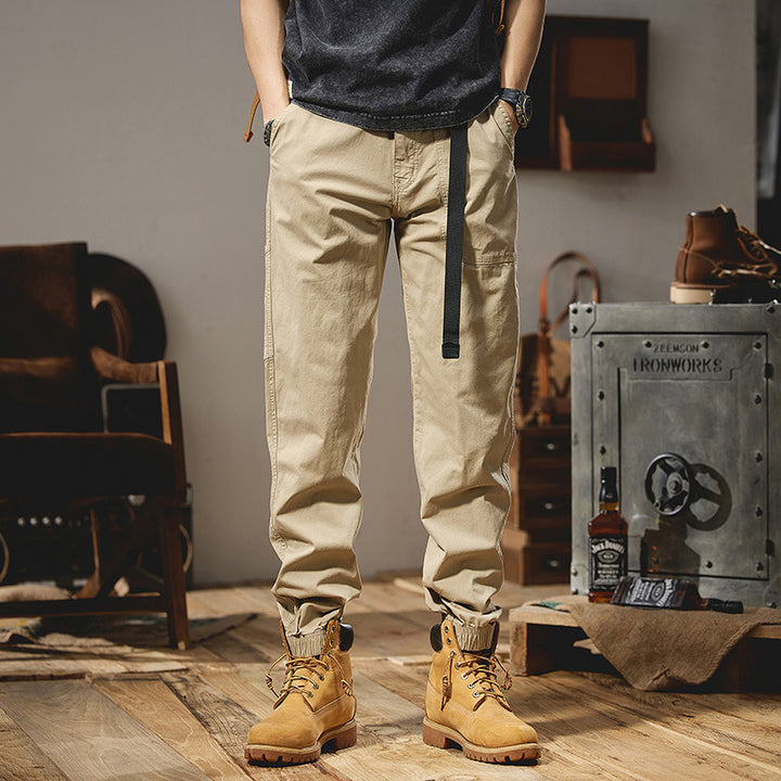 Herren Lockere Utility-Cargohose im Joggerstil mit elastischem Tunnelzugbund Drune