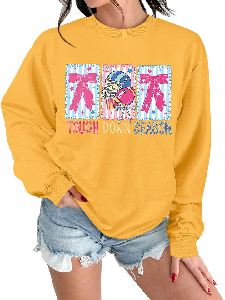 Damen Sweatshirt mit kreativem Football-Motiv und lässigem Schnitt Drune