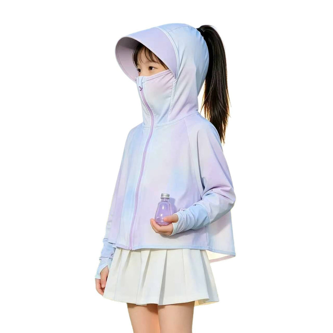 Damen nan leichte UV-Schutz Kapuzenjacke für Mädchen mit Reißverschluss und schwingendem Saum  Drune