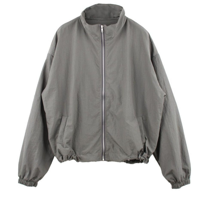 Damen trendige Übergangsjacke mit hohem Kragen und elastischen Bündchen Drune