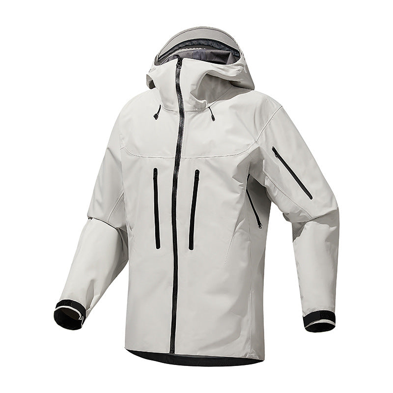 Herren Technische wasserdichte Softshell-Regenjacke mit verschweißten Nähten und vertikalen Brusttaschen Drune