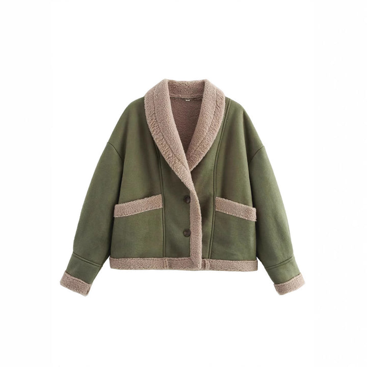 Damen Kuschelige Oversized-Jacke mit schickem Kragen und praktischen Taschen Drune