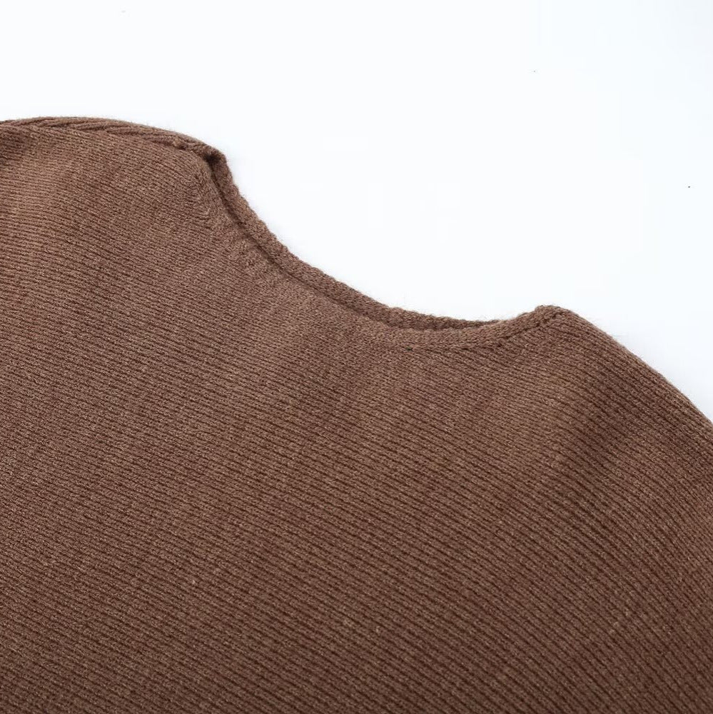 Damen Zweiteiliges Strick-Set mit Oversize-Pullover, Lochmuster-Miniüberrock und weiter Palazzohose Drune